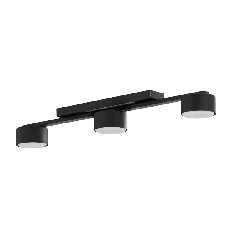 Plafonnier DALLAS BLACK 3 lampes metal noir Minimaliste 