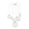 Suspension CADIX GOLD 7 boules verre transparent Design chic 