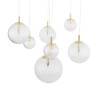 Suspension CADIX GOLD 7 boules verre transparent Design chic 