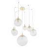 Suspension CADIX GOLD 7 boules verre transparent Design chic 