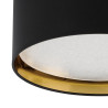 Plafonnier BILBAO BLACK/GOLD rond 45cm tissu noir intérieur doré Design Minimaliste 