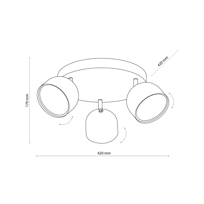 Plafonnier ALTEA WHITE 2 spots orientables metal blanc Minimaliste 