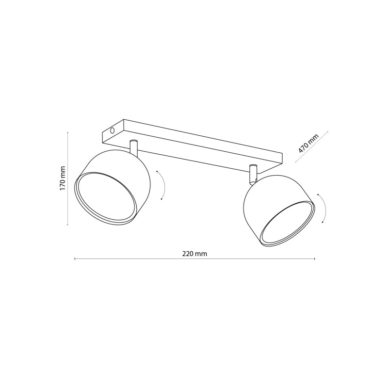 Plafonnier ALTEA WHITE 2 spots orientables metal blanc Minimaliste 