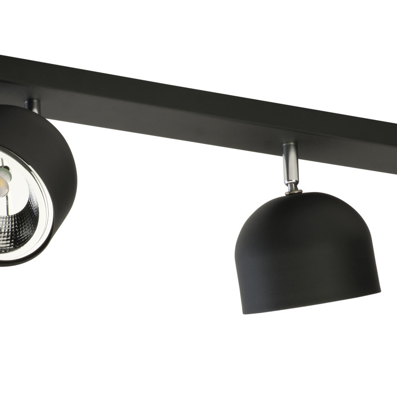 Plafonnier ALTEA BLACK 4 spots orientables alignés metal noir Minimaliste 