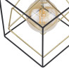 Plafonnier ALAMBRE abat-jour cage cubes métal noir et doré Industriel 