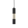 Suspension VIVIEN BLACK/GOLD metal noir et bois Industriel 