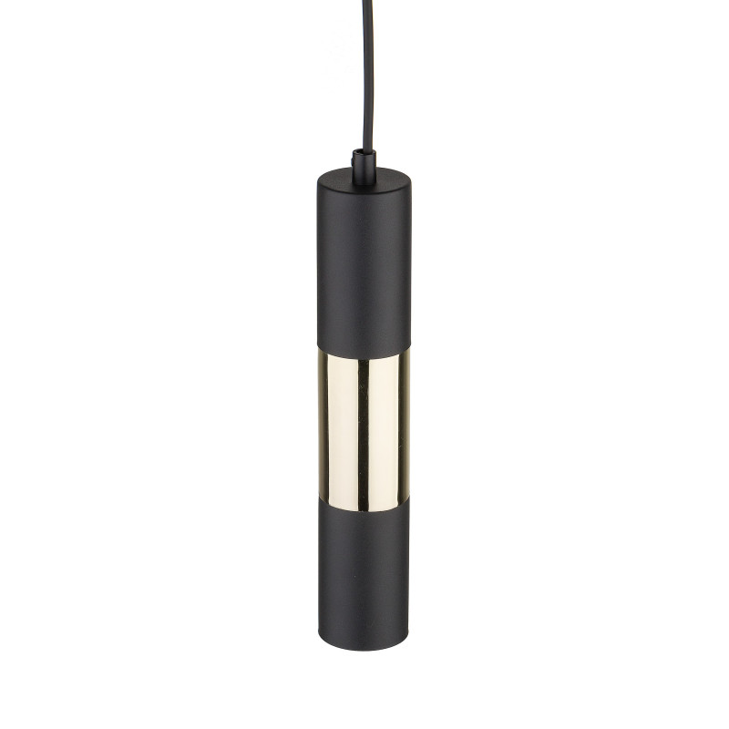 Suspension VIVIEN BLACK/GOLD metal noir et bois Industriel 