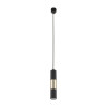 Suspension VIVIEN BLACK/GOLD metal noir et bois Industriel 