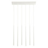 Suspension longue PIANO WHITE 6 sources lumineuses métal blanc Design Minimaliste 