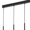 Suspension longue PIANO BLACK 4 sources lumineuses métal noir Design Minimaliste 