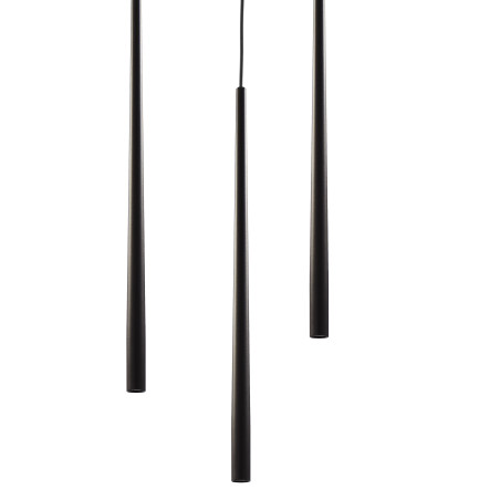 Suspension longue PIANO BLACK 3 sources lumineuses métal noir Design Minimaliste 