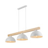 Suspension OSLO WHITE 3 abat-jour metal blanc et bois Industriel 