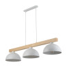 Suspension OSLO WHITE 3 abat-jour metal blanc et bois Industriel 