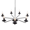 Suspension murale chandelier LIMAL 7 bougeoirs metal noir Vintage 