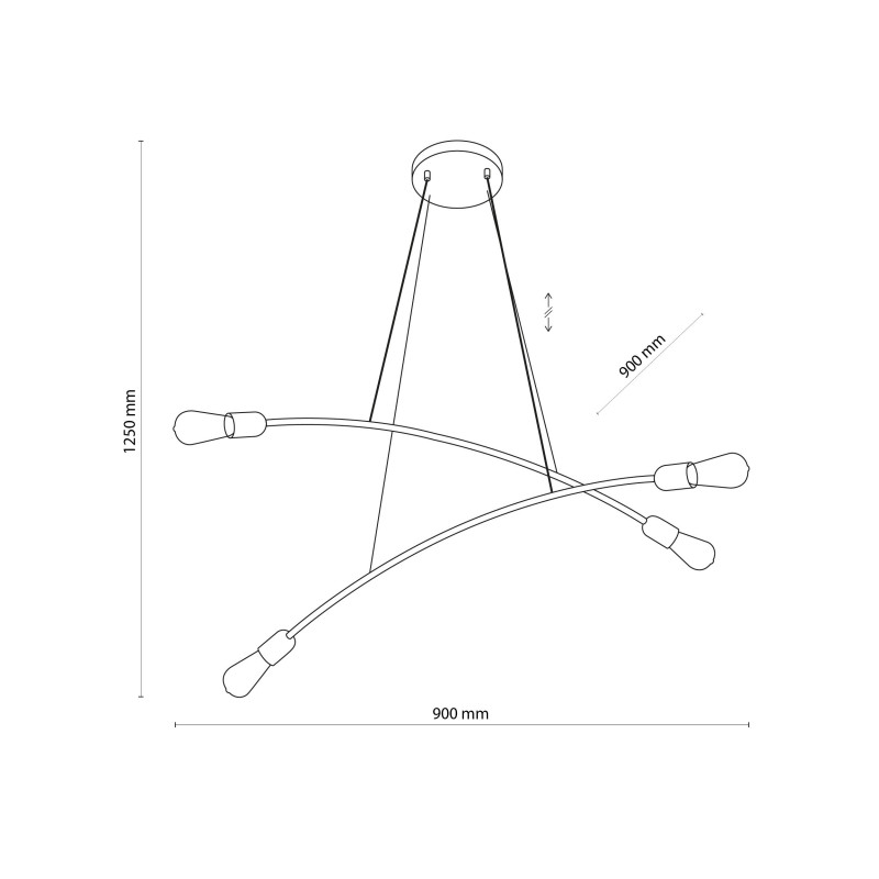 Suspension HELIX GOLD 4 douilles metal doré Industriel 