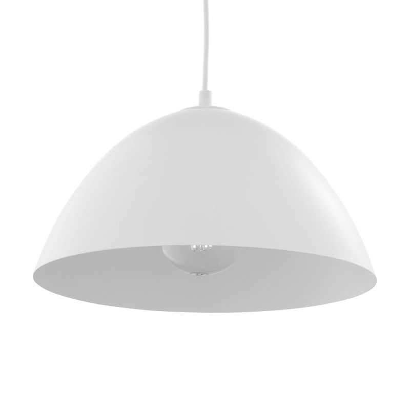 Suspension FARO NEW WHITE abat-jour 33 cm bol métal blanc Vintage 