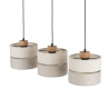 Suspension ECO 3 abat-jour alignés en tissu beige Gris Bohème 