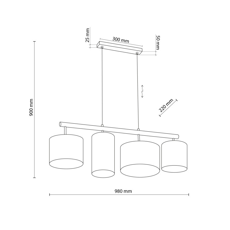 Suspension DEVA NATURE 4 abat-jour Lin et bois Nature 