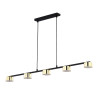 Suspension DALLAS GOLD 5 lampes metal doré Minimaliste 