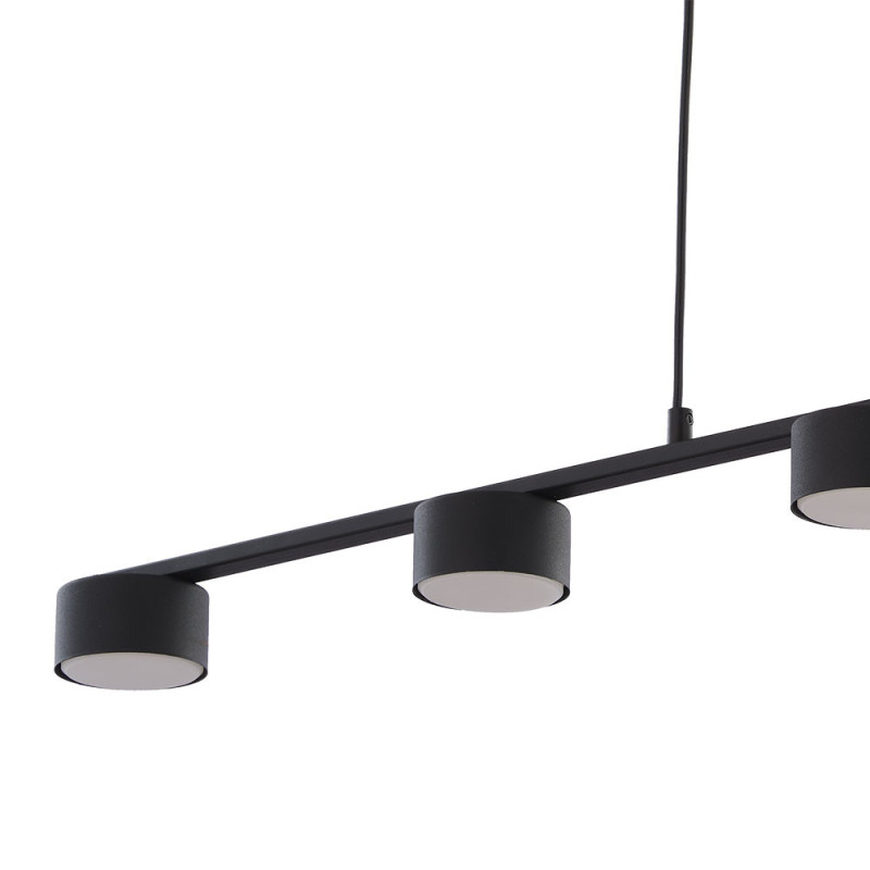 Suspension DALLAS BLACK 5 lampes metal noir Minimaliste 