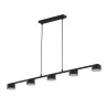 Suspension DALLAS BLACK 5 lampes metal noir Minimaliste 