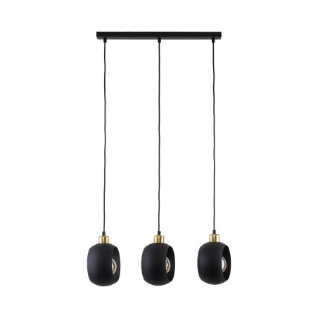 Suspension CYKLOP 3 boules métal noir Design chic 