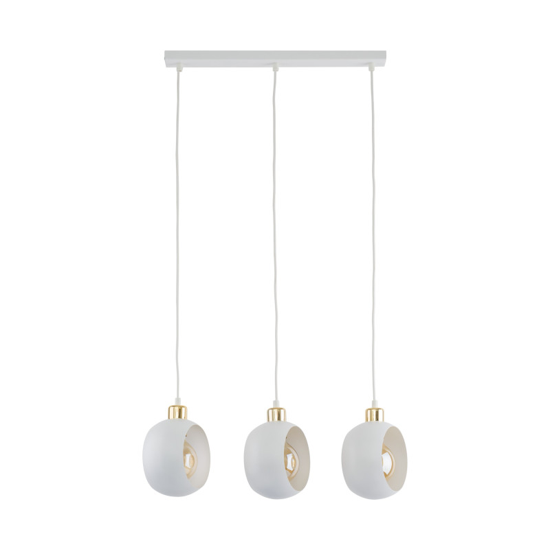 Suspension CYKLOP 3 boules métal blanc Design chic 