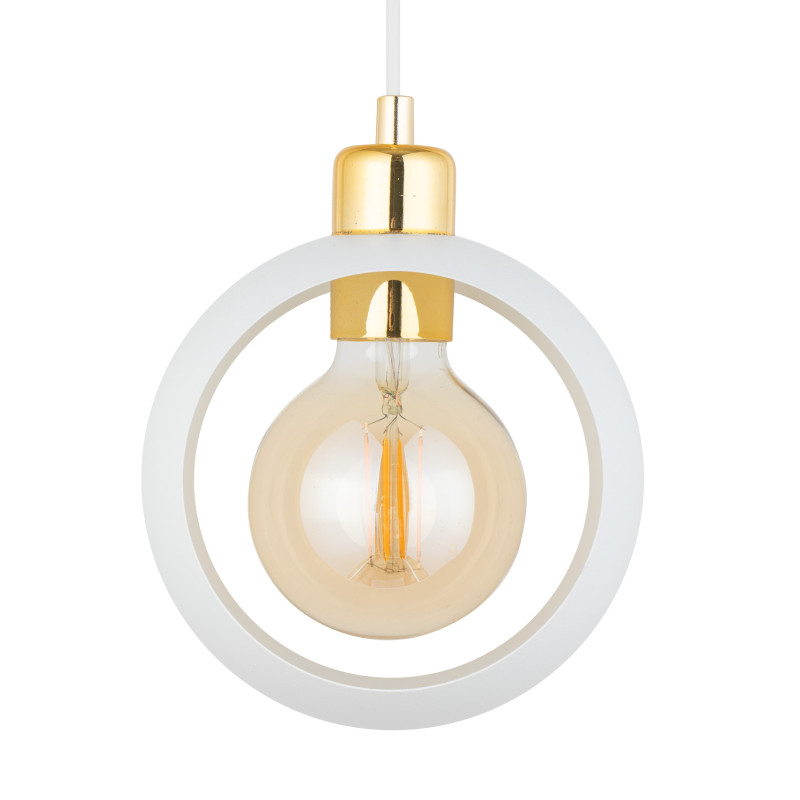 Suspension CYKLOP boule métal blanc Design chic 