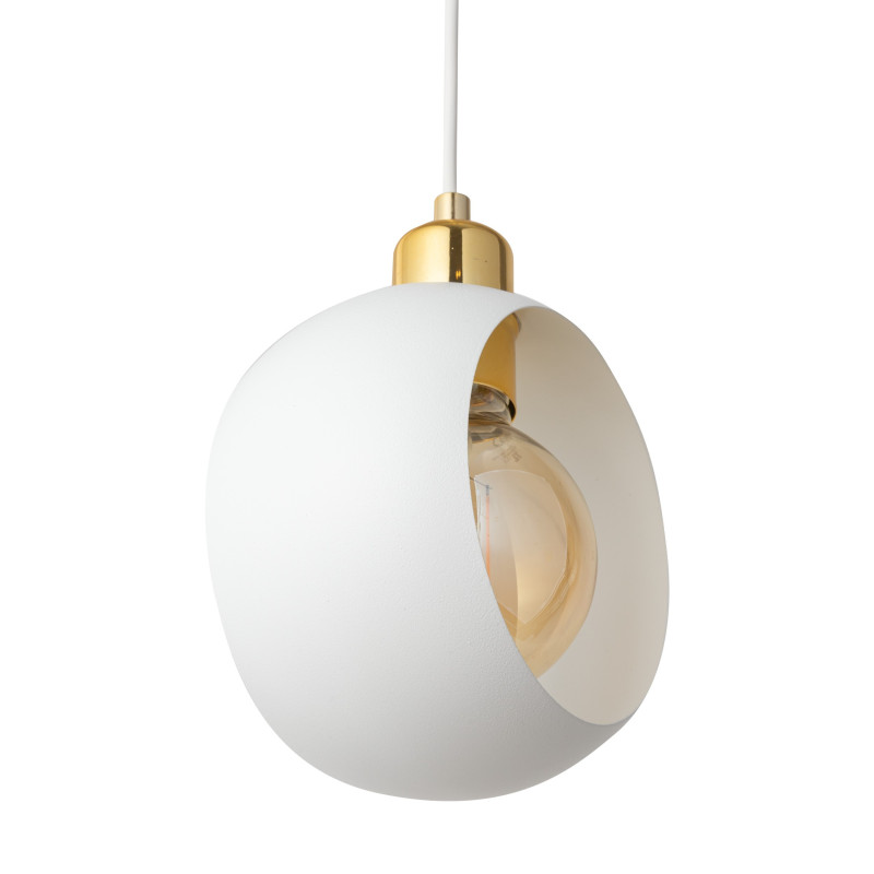 Suspension CYKLOP boule métal blanc Design chic 