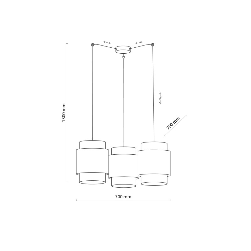 Suspension BOHO WHITE 3 abat-jour rotin et tissu blanc Bohème 