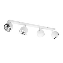 Plafonnier ALTEA 4 spots orientables alignés métal blanc Design Minimaliste