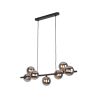 Lampe Suspendue ESTERA 7 boules verre gris fumé et métal noir Design chic