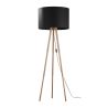 Lampadaire TOKYO bois clair et tissu noir Design Scandinave