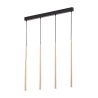 Suspension longue PIANO GOLD 4 sources lumineuses métal doré noir Design Minimaliste