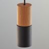 Suspension ELIT BLACK/WOOD métal noir et bois Design Minimaliste