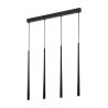 Suspension longue PIANO BLACK 4 sources lumineuses métal noir Design Minimaliste