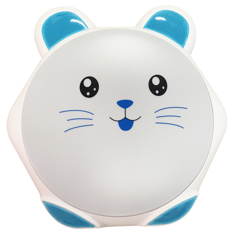 Applique murale enfant SWEET lapin rond 40cm blanc et bleu LED blanc neutre 4000k 20W 