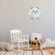 Applique murale enfant SWEET lapin rond 40cm blanc et bleu LED blanc neutre 4000k 20W 