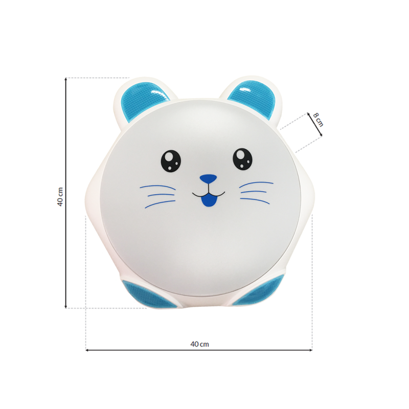 Applique murale enfant SWEET lapin rond 40cm blanc et bleu LED blanc neutre 4000k 20W 