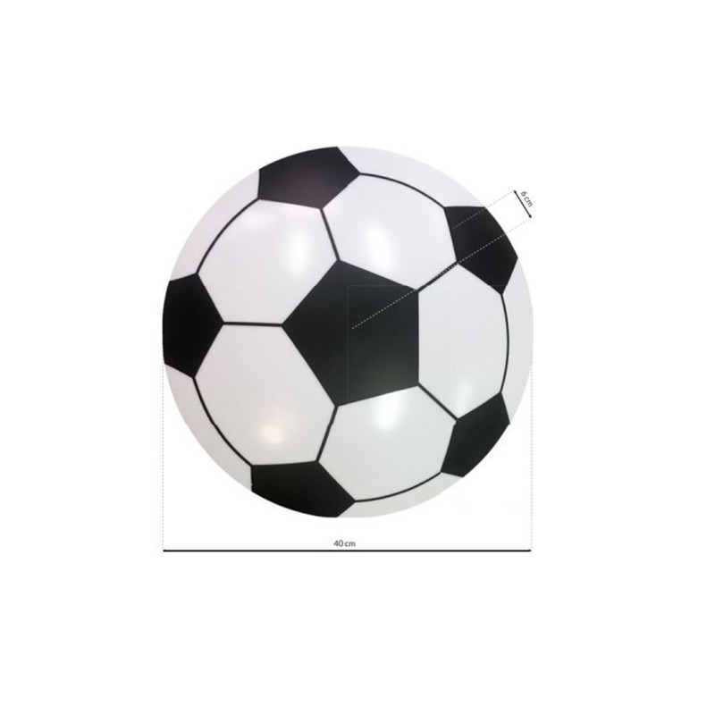 Plafonnier ballon de foot noir et blanc BALL LED 18W blanc neutre 4000K 1260Lm 40cm Enfant 