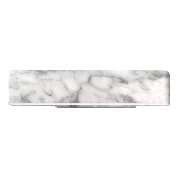 Applique murale PIERCE rectangle plastique marbré blanc et gris LED blanc neutre 12W 720m Design chic 