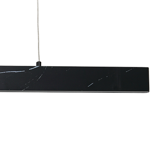 Suspension PIERCE rectangle plastique marbré noir LED blanc neutre 18W 1080Lm Design chic 