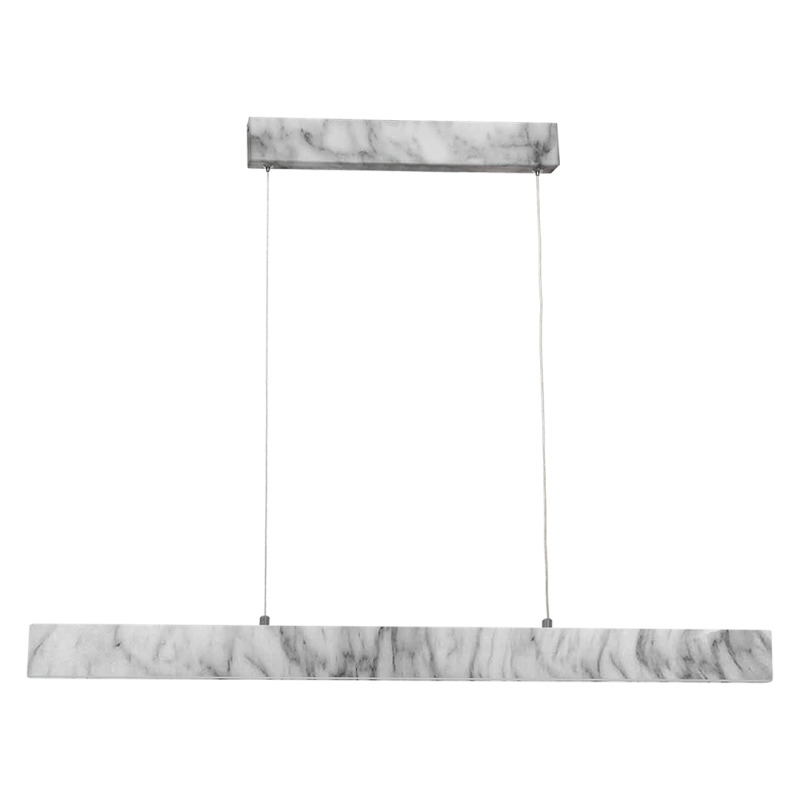 Suspension PIERCE rectangle plastique marbré blanc et gris LED blanc neutre 18W 1080Lm Design chic 