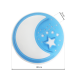 Applique murale ronde 48cm NOTE Lune et étoiles blanc et bleu LED 40W CCT 3000k à 6000k 2800Lm Enfant 