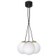 Suspension SPARTA grappe 3 boules dorées verre blanc E14 Design chic 