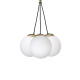 Suspension SPARTA grappe 3 boules dorées verre blanc E14 Design chic 