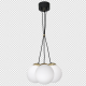 Suspension SPARTA grappe 3 boules dorées verre blanc E14 Design chic 