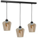 Suspension SANTIAGO 3 abat-jour verre ambré E27 Design chic 