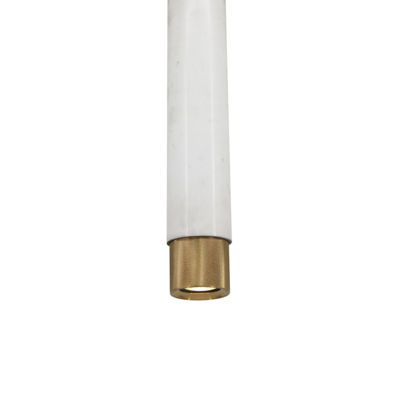 Suspension MARBLE tube métal doré et marbre blanc GU10 Design chic 