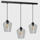 Suspension SANTIAGO 3 abat-jour verre clair E27 Design chic 